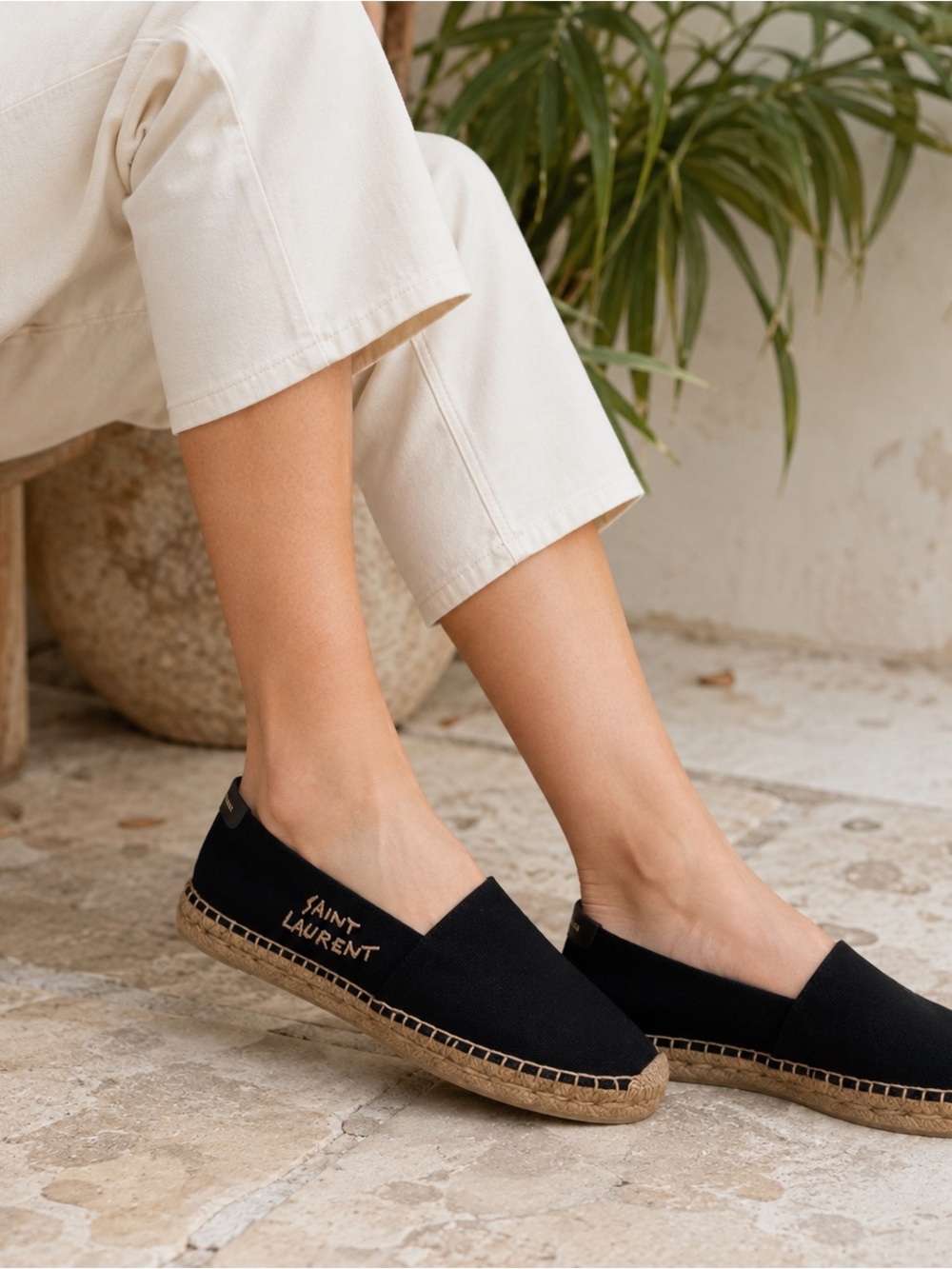 Saint Laurent Black Espadrilles